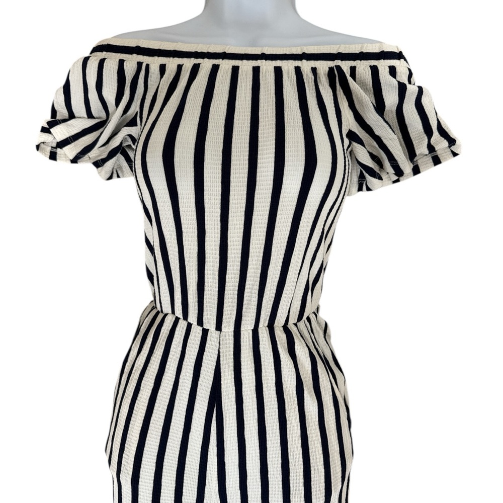 Love Tree Blue and White Striped Jumpsuit Size Small - Picture 3 of 6